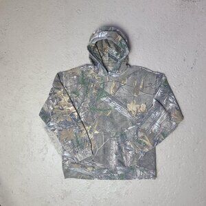 'Real Tree' faded camouflage hoodie pullover sweatshirt men's M